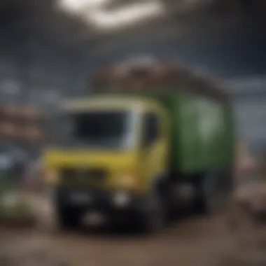 Eco-Friendly Scrap Vehicle Disposal Facility A sustainable disposal facility for scrap vans, designed with eco-friendly practices.