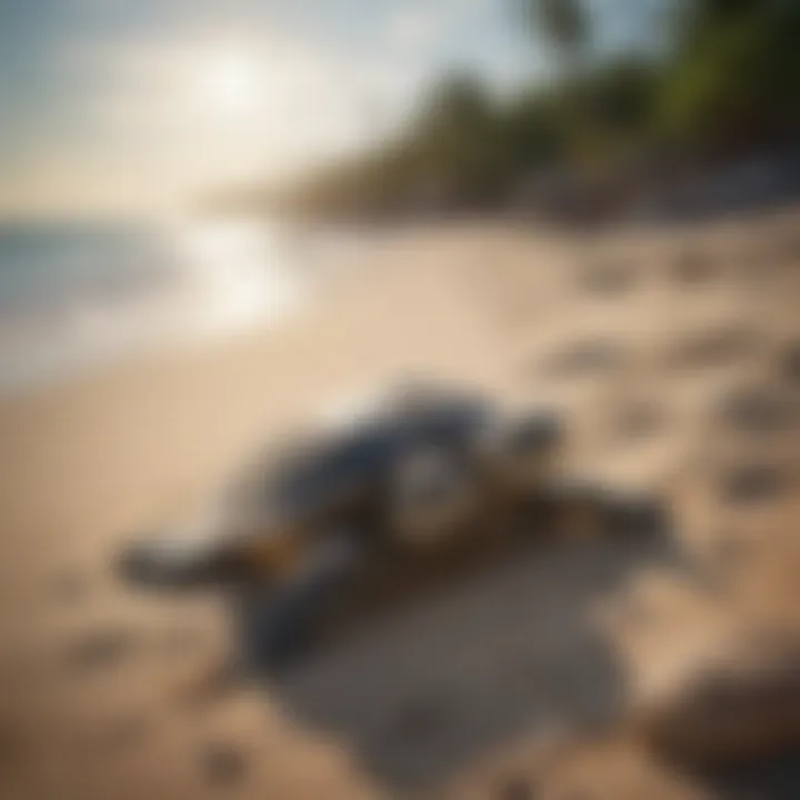 A serene beach scene representing the nesting habitats of sea turtles.