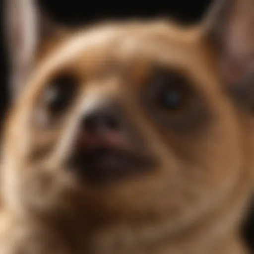 A close-up view of the Indiana brown bat in its natural habitat, showcasing its distinctive features.
