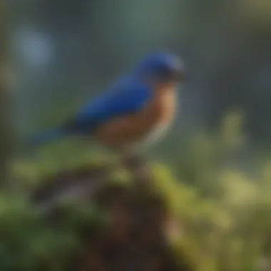 Ideal Habitat for Bluebirds A serene habitat showcasing native vegetation essential for bluebird survival