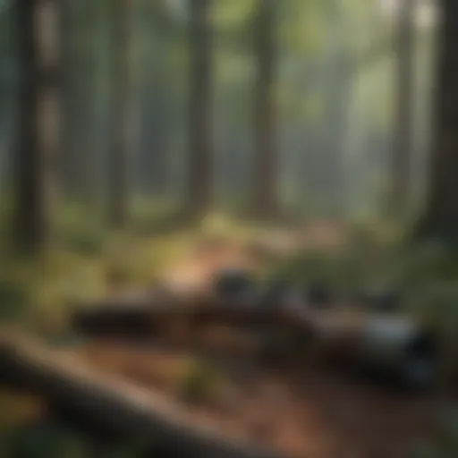 Illustration of a serene forest setting ideal for hunting