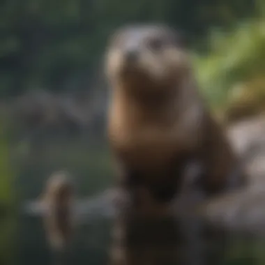 Comparison of river otter size with a similar aquatic mammal