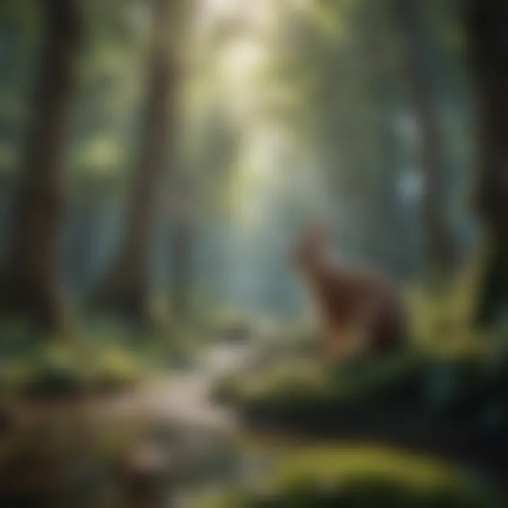 An ecosystem showcasing diverse flora and fauna