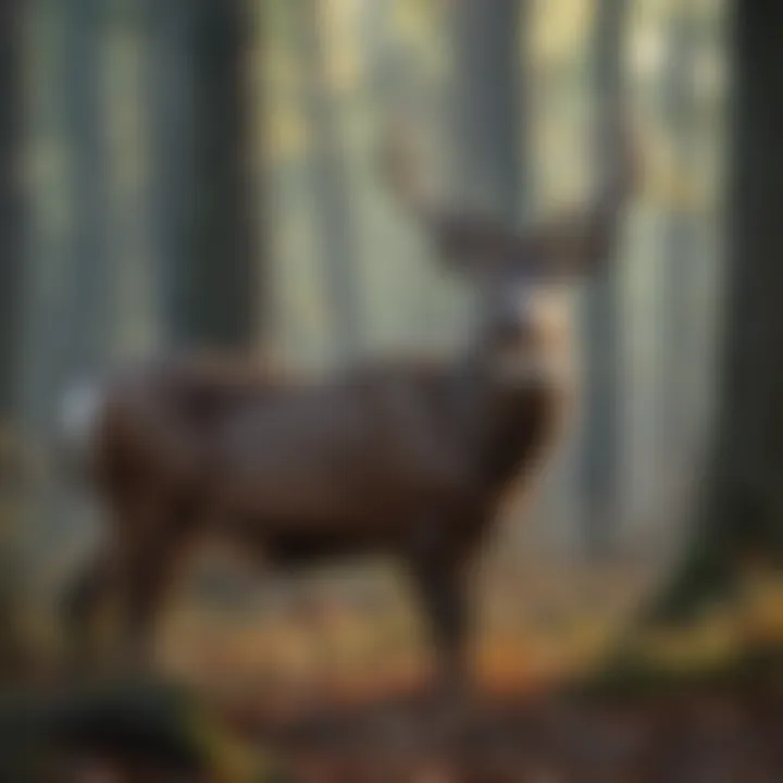 A majestic buck in the woods during the rutting season