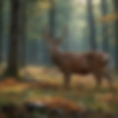 Serene Landscape with Deer A serene landscape showcasing deer during the rut