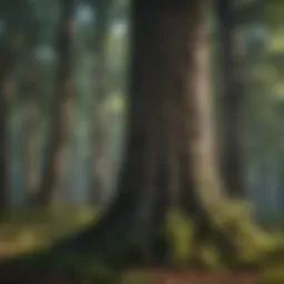 Forest landscape showcasing diverse tree species