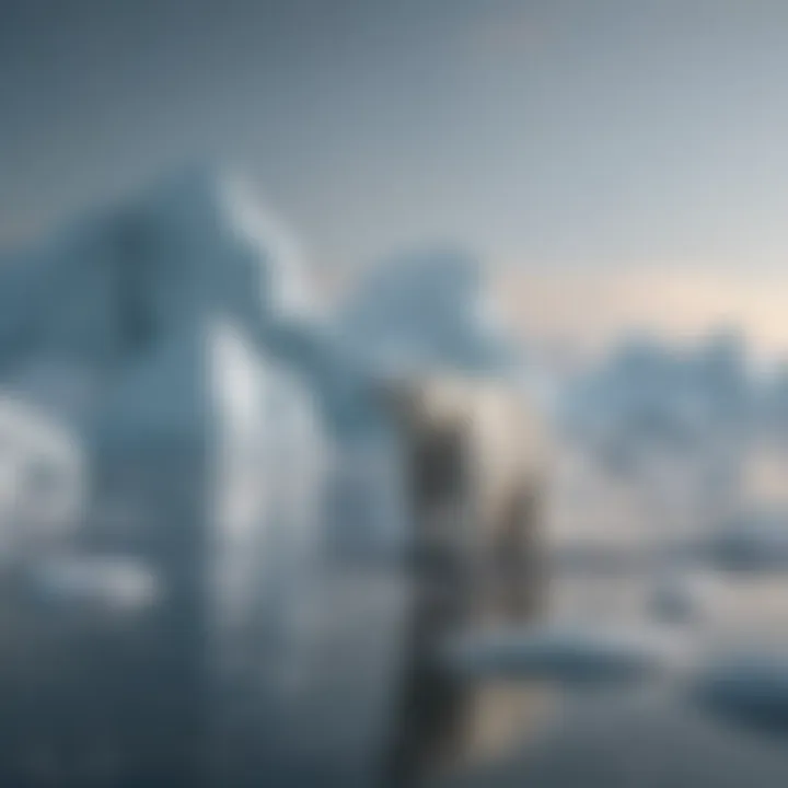 Visual representation of climate effects on polar ice caps