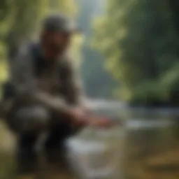 Experienced guide demonstrating casting techniques on a tranquil river