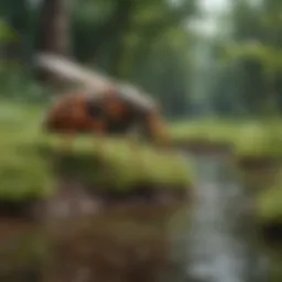 A diverse ecosystem showcasing the balance of flora and fauna impacted by vector ban insecticides.