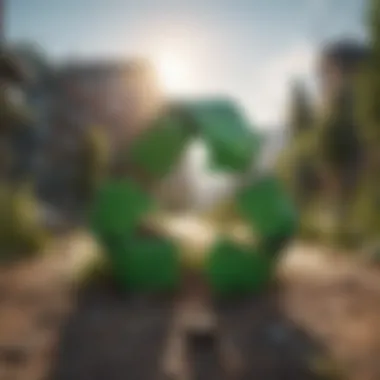 Symbolic Representation of Recycling Recycling symbol in a vibrant abstract design
