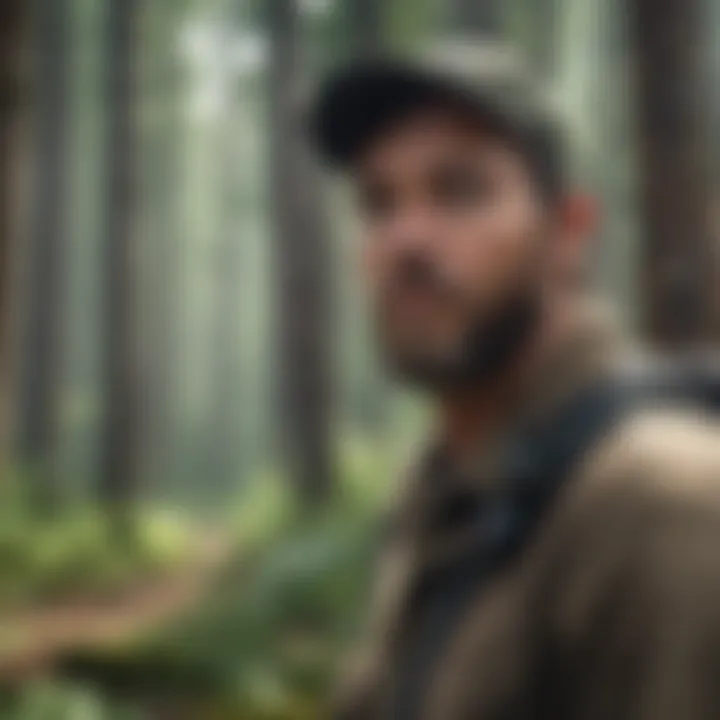 Forest conservation worker utilizing sustainable forestry practices