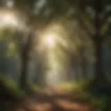 Majestic tree canopy filtering sunlight