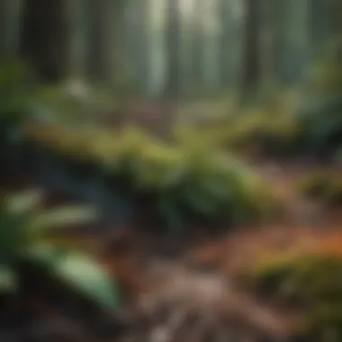 Diverse Plant Life on Forest Floor Lush forest floor teeming with diverse plant life