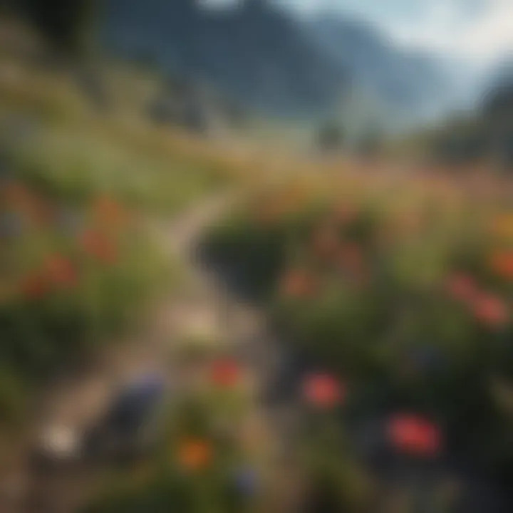 Vivid Wildflower Meadow Along the Trail