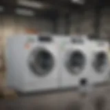 A modern washing machine being recycled at a facility