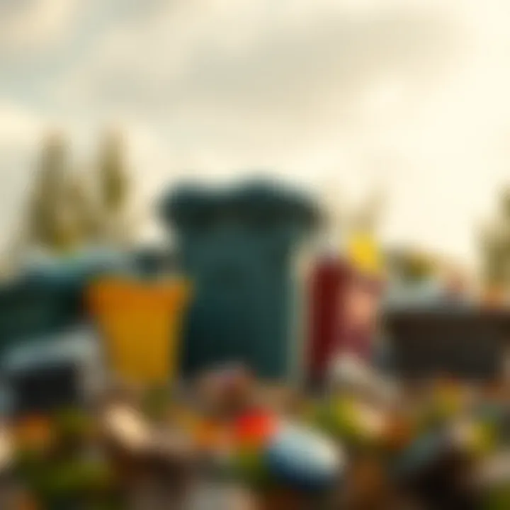 Challenges in waste management illustrated through overflowing bins