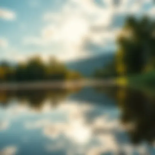 A serene lake reflecting the sky, ideal fishing conditions