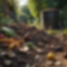Variety of organic materials for composting