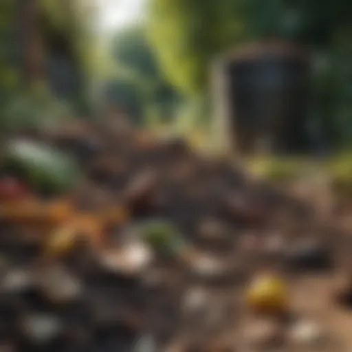 Variety of organic materials for composting