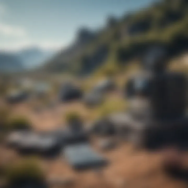 A serene landscape with discarded electronics awaiting responsible collection.