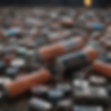 Batteries Awaiting Sustainable Disposal Visual representation of single-use batteries ready for recycling