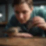 Injured bird being gently examined by a wildlife veterinarian