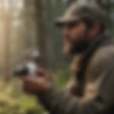 Wildlife Enthusiast Using Electronic Goose Call