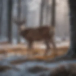 Deer grazing on nutritious winter feed