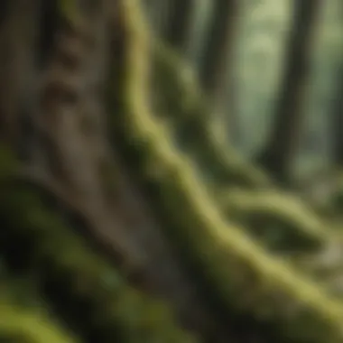 Moss-covered Tree Trunk Close-up Moss-covered Tree Trunk Close-up