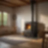 A wood burning boiler in a modern home setting